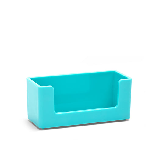 Turquoise plastic desk organizer on white background (Aqua)