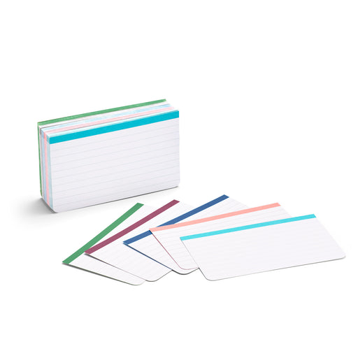 3x5 Index Cards, Set of 100, Aqu/Nvy/Sge/Blsh/Wine